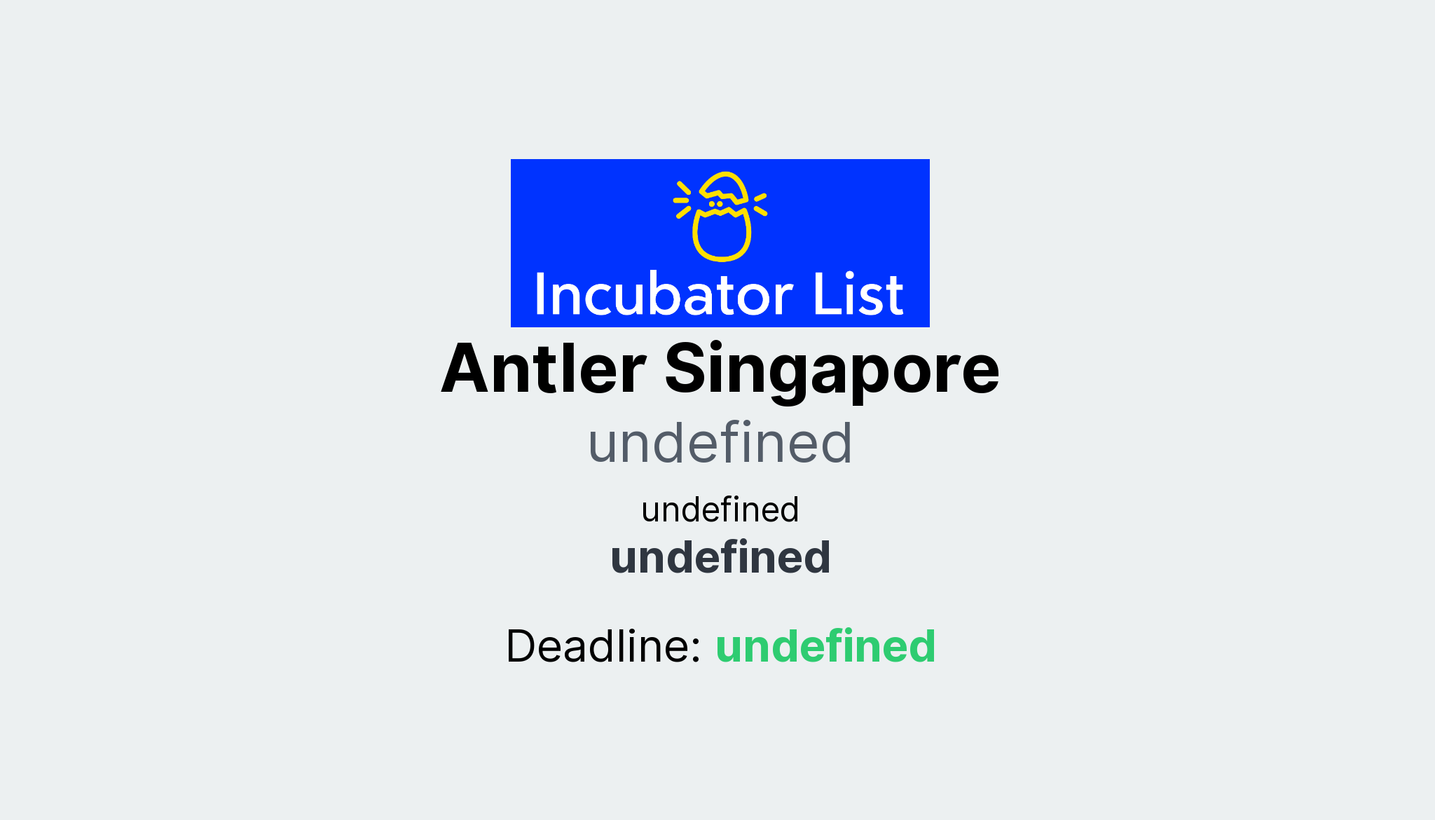 Antler Singapore Key Information